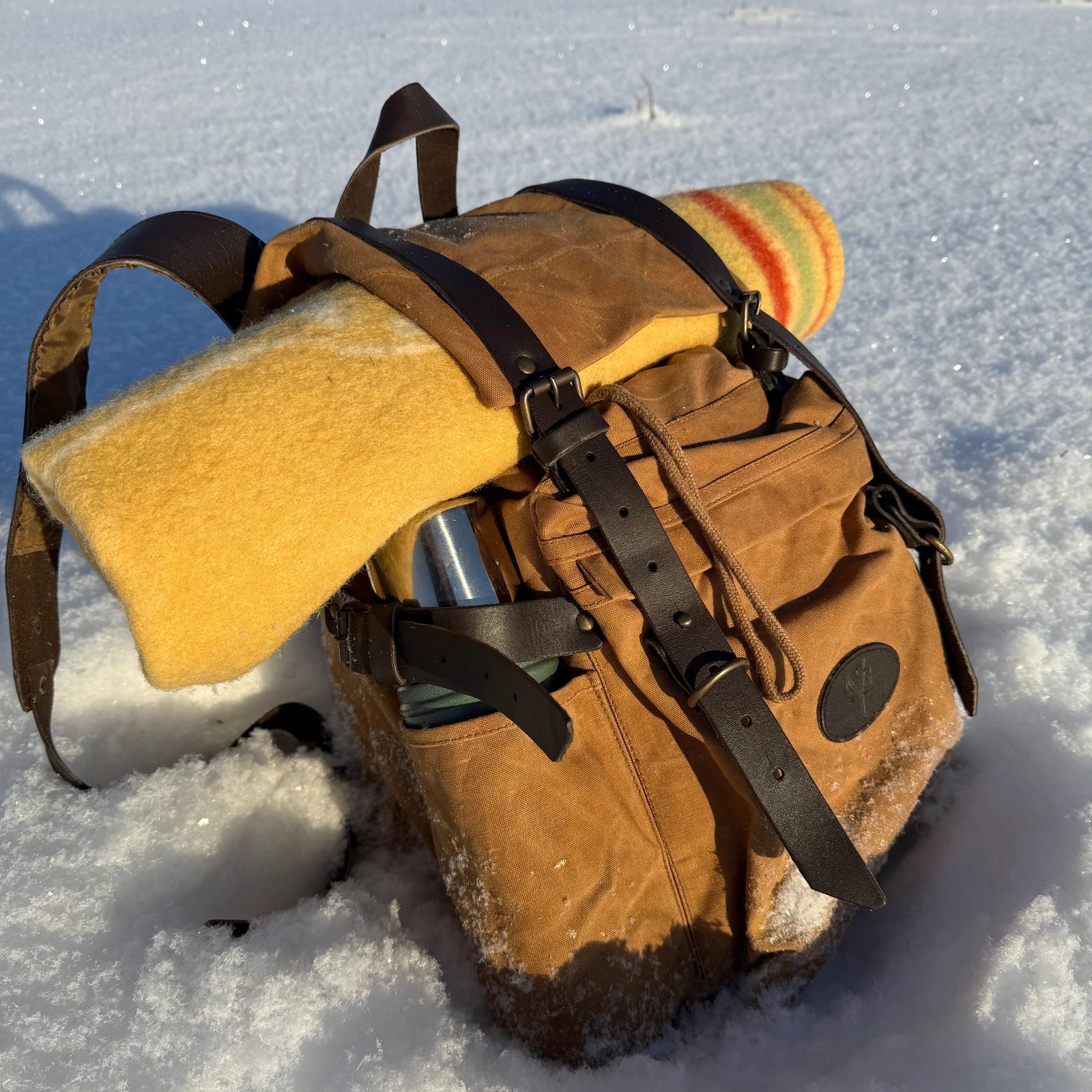 Sekken - Tursekk i skinn og vokset canvas