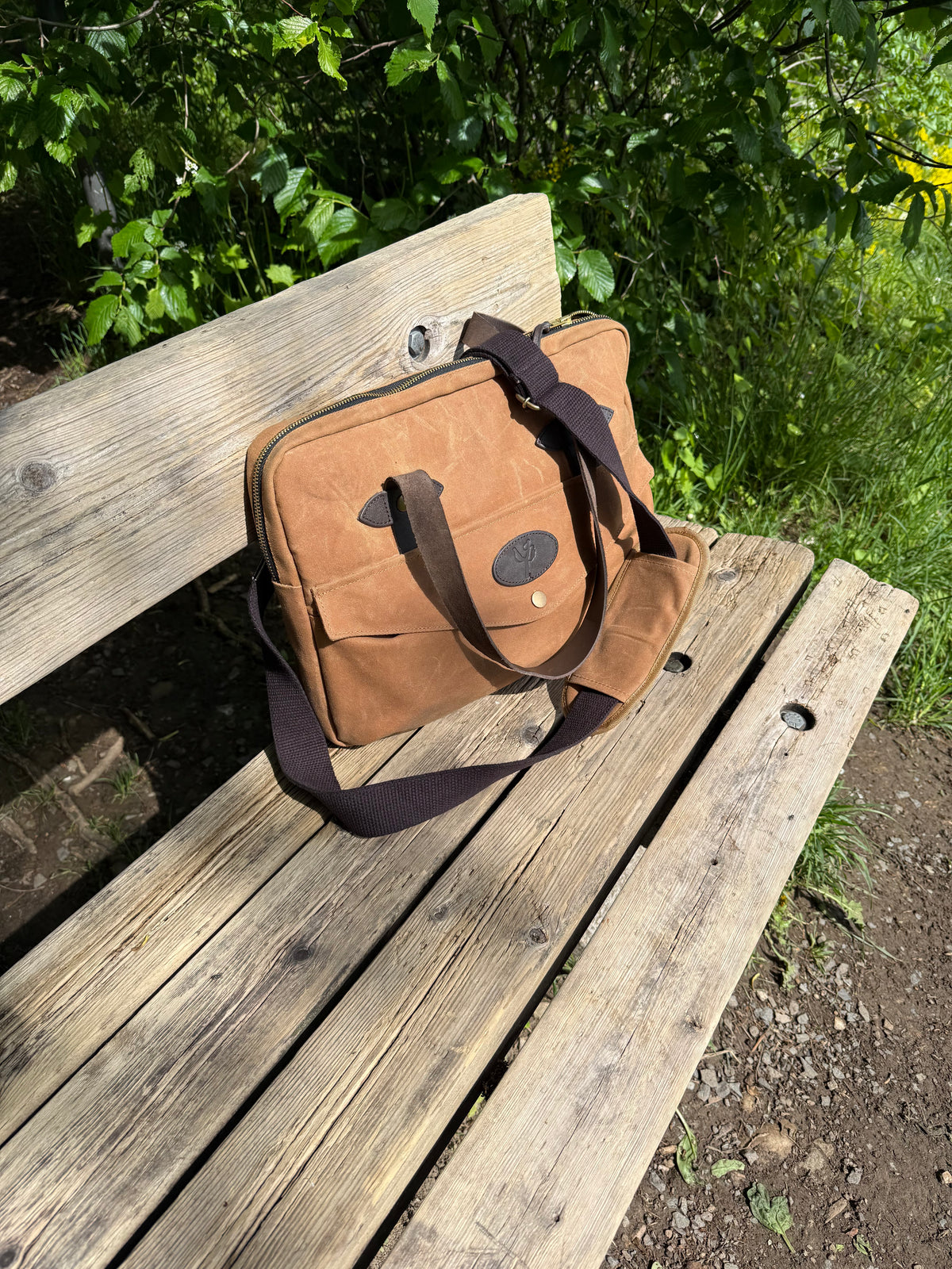 Ærbe - PC-bagg i vokset canvas