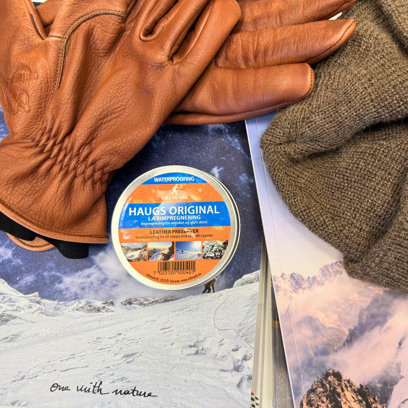 Grind 2.0 - Brun skinnhanske + skinn impregnering